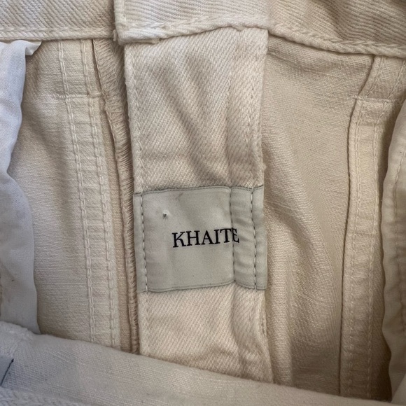 Khaite Caroline Canvas Midi Skirt, White Denim, size 24 - Picture 9 of 11